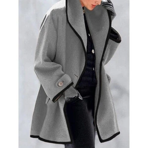 Jacket Wool Coat Trench Coat Outwear Overcoat Fashion Pocket Warm Hooded Baggy* - Picture 1 of 15
