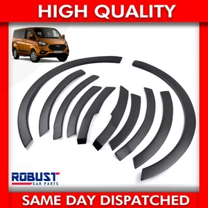 WHEEL ARCH COVER TRIM SET ABS BLACK FENDER FLARES FORD TRANSIT CUSTOM 2018 ON - Picture 1 of 14
