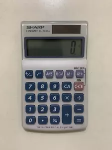 Sharp Calculator ELSI MATE EL-240SA Twin Power Solar Powered Desktop VGC - Picture 1 of 4