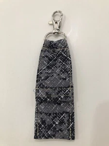 chapstick holder CLosed Top Grey Black Grunge Keychain Lanyard Backpack - Picture 1 of 2