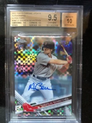  ANDREW BENINTENDI 2017 TOPPS CHROME UPDATE X-FRACTOR AUTOGRAPH BGS GEM MT 9.5  - Image 1 of 3