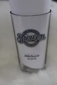 Milwaukee BREWERS Miller Lite PINT GLASS 2000 - Present Logo Collectible EUC - Picture 1 of 5