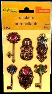 Crafters Square, Jewel stickers, Keys, Locks, Antique look, crafts, scrapbook, - Picture 1 of 5