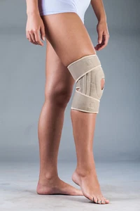 Neopren-Kniebandage mit integriertem Silikonring und Patellaaussparung - Bild 1 von 8