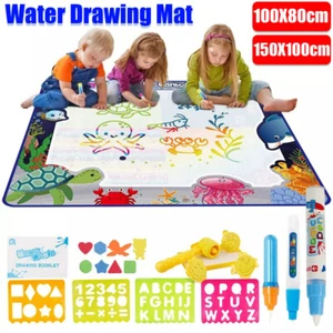 100x80cm Large Magic Water Drawing Painting Mat Kids Aqua Doodle Board Toy Gift - Picture 1 of 20