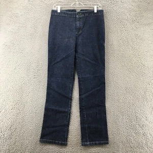 DKNY Straight Leg Jeans Womens Petite 8 (Actual 30x28.5) Blue Denim Mid Rise Zip - Picture 1 of 15