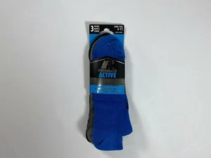 Mens Russell Performance Active Multi-color Moisture Control Ankle Socks 3 Pair - Picture 1 of 3