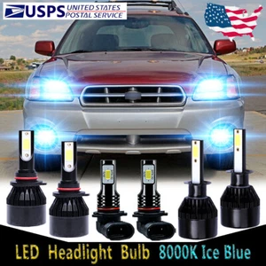 For Subaru Baja 2003-2005 - 6X LED Headlight Bulbs High Low Beam + Fog Light C9L - Picture 1 of 12
