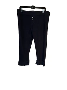 Bitten Sarah Jessica Parker Thermal Capri Pajama Pants XL Blue Waffle Knit - Picture 1 of 6