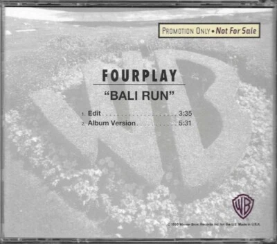 Fourplay Bali Run 2trk US Promo CD 1991 Warner Bros Records - Image 1 of 2