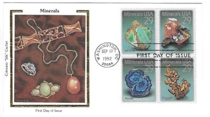 Colorano Silk FDC 1992 29c Minerals EE. UU. BK4 Sc # 2700-03 - Imagen 1 de 1
