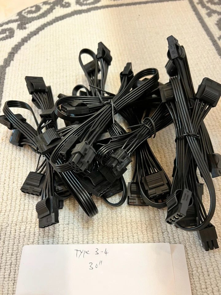 4x Corsair 6 Pin Plug to 4 Molex Type 3 4 Modular Corsair Power Supply Cable  - Image 1 of 4