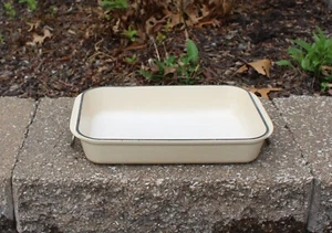 De colección Sm Crema Le Creuset Hierro Fundido Esmalte Cazuela Sartén Plato para Hornear Manijas de Alambre - Imagen 1 de 7