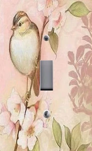 Lichtschalter Platte Steckdosenabdeckungen ~ SCHICKE WOHNDEKO SINGVOGEL MIT SHABBY BLUMEN - Bild 1 von 26