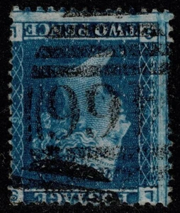 1858 2d Blue Pl 9 SL Wmk Inverted Crisp Liverpool 466 FU Cat. £250.00 - Picture 1 of 2