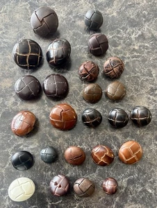 Vintage Leder und Kunststoff Kuppelknöpfe 25 Stück - Bild 1 von 2