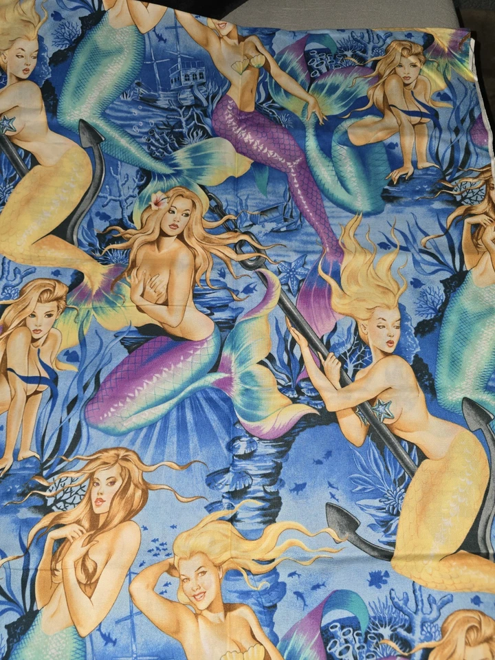 2012 Sea Sirens mermaid Alexander Henry Fabric De Leon Design 1.5 Yards - Image 1 of 1