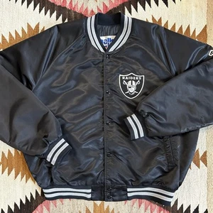 Vintage 1990’s Chalk Line Raiders Satin Spellout Jacket Sz XXL - Black - Picture 1 of 8