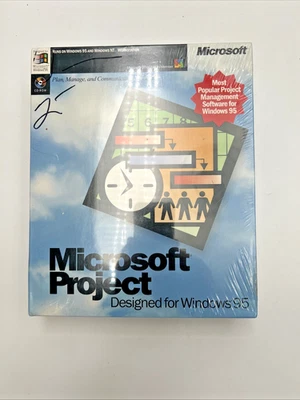 Microsoft Project Software For Windows 95 CD-ROM Sealed Box - Image 1 of 2