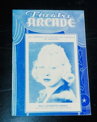 1942-3 - Théâtre Arcade - Antoinette Giroux - Programme Souvenir - Image 1 of 2