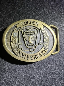 Hebilla de cinturón de latón 50 aniversario de la Patrulla de Carreteras del Estado de Ohio 1933-83 - Imagen 1 de 4