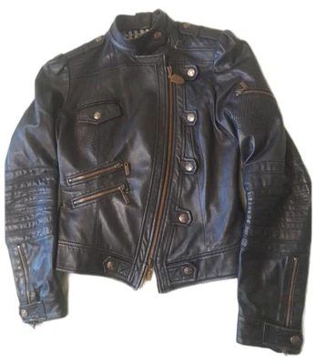 Roberto Cavalli Just Leather Zip Jacket Size 42It - Image 1 of 4