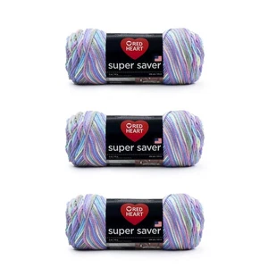 Red Heart Super Saver Yarn, 3 Pack, Monet 3 Count Office Product - Picture 1 of 10