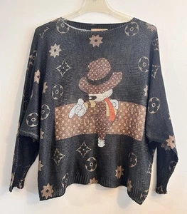 Free For Humanity Rare Mickey Mouse Made Italy Woman’s Sweater OS - Picture 1 of 9