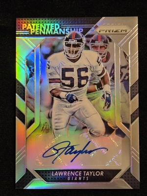 2016 Lawrence Taylor Auto SSP /25! Panini Prizm NFL Rare Silver Holo Giants NM/M - Image 1 of 4