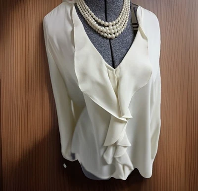 Top Chicos Talla 2 O 14 Sin Hierro Femenino Volantes Tapeta Francesa Fácil Cuidado Marfil Foto 1 de 4