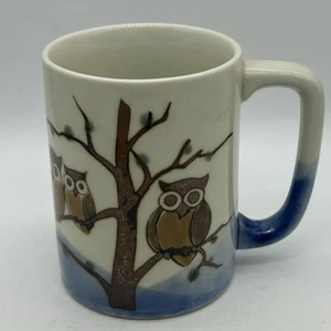 Vintage Otagiri Owl Family Tree Branch Coffee Tea Mug Stoneware Japan Retro - Picture 1 of 9