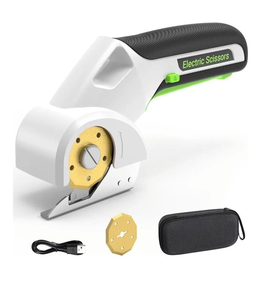 2025 NOVA TESOURA ELÉTRICA SEM FIO 4V, cortador de papelão com 2 lâminas de titânio,  - Imagem 1 de 1