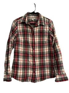 Camisa de franela ligeramente ajustada LL Bean para mujer talla XS algodón a cuadros manga larga - Imagen 1 de 5