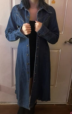 Vintage Landlubbers, Boston MA, Denim Button Up Duster Jacket, Size 6 - Image 1 of 4