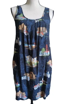 Harley Davidson Dress Small Motorcycles Landmarks Vacation Destinations Pockets - Image 1 of 4