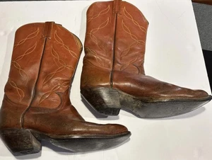 Vintage Tony Lama Herren Stiefel Braun Leder Zum Überziehen Westernstiefel Gr. 11 EE 5055 - Bild 1 von 10