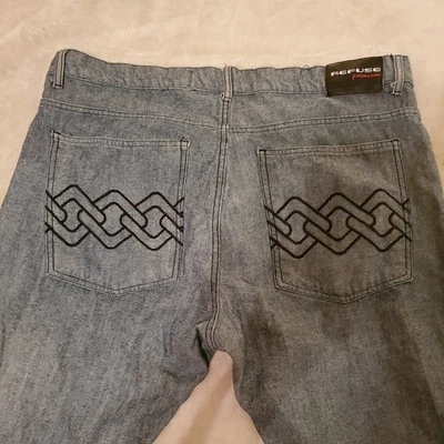 Vintage 90s Size 40x32  Y2k Skater Refuse Premium Streamline Jeans - Image 1 of 3