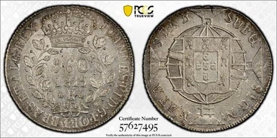 O35 Brazil 1819-R Silver 960 Reis PCGS MS-63 - Image 1 of 3