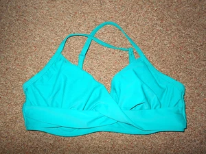ATHLETA 430222 TWISTINI EMERALD GREEN WOMENS 38 B/C UNDERWIRE BIKINI TOP - Picture 1 of 3