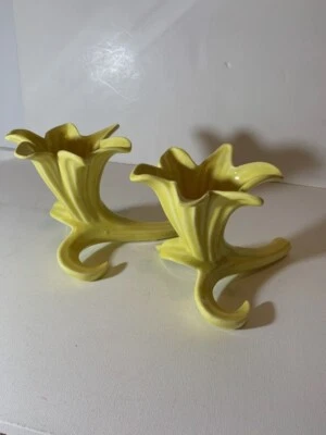 一对Unusal黄色装饰桌植物/花架 — 第 1/4 张图片
