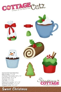 Dolce Natale Cupcake Pan di Zenzero Biscotto Caramelle CottageCutz Metallo Die RITIRATO - Foto 1 di 1
