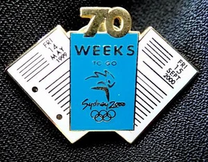 SYDNEY 2000 OLYMPIC GAMES 70 WEEKS TO GO TORCH RELAY RUNNING MAN PIN ENAMEL - Bild 1 von 2