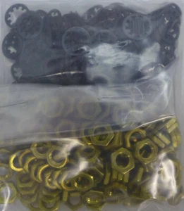 (100) Nut for Pot 1/4-32 Brass Including Washer - Picture 1 of 4