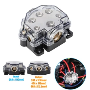 3-Wege Verteilerblock Spur 0 In 2/4/8 Out Auto Audio Strom Masseverteiler - Bild 1 von 8
