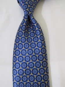 Brioni Blue Circle Geometric Print Silk Tie Made Italy - Picture 1 of 7