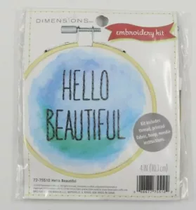 Dimensions Hello Beautiful 4" Hoop Embroidery Kit NEW - Picture 1 of 2
