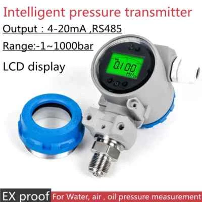 4-20mA LCD Pressure Transmitter Stainless Steel Digital Display Sensor 100bar - Image 1 of 4