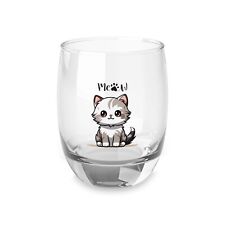 funny cat meow animal lovers gift Whiskey Glass