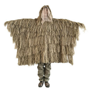Camouflage Ghillie Suit Cloak Woodland Clothing Outdoor Jungle Hunting Poncho