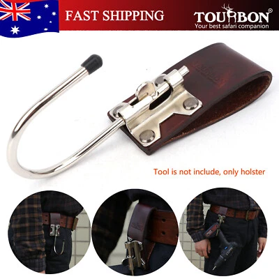 TOURBON Leather Float Trowel J Hook fit 3" Waist Belt Drill Holster Tool Hanger - Image 1 of 4